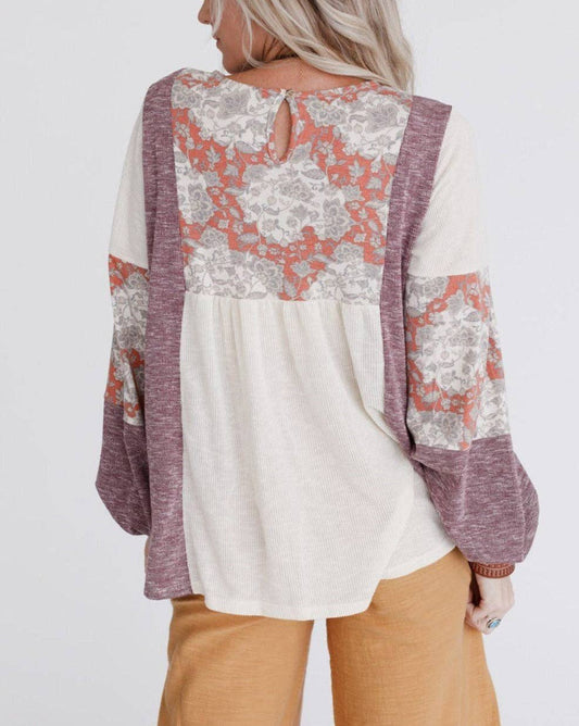 Floral Bubble Sleeve Top*