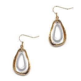 Gold Hammered and Silver Layered 1.75" Teardrop Earring