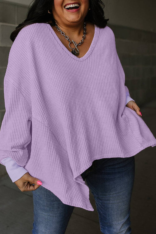 Orchid Petal Waffle Knit Top*