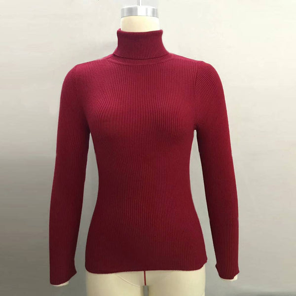 Basic Layer Turtleneck Knit Pink