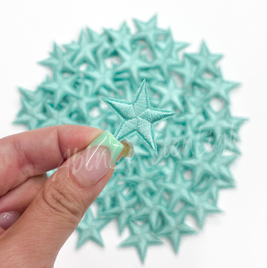 mini turquoise star patch