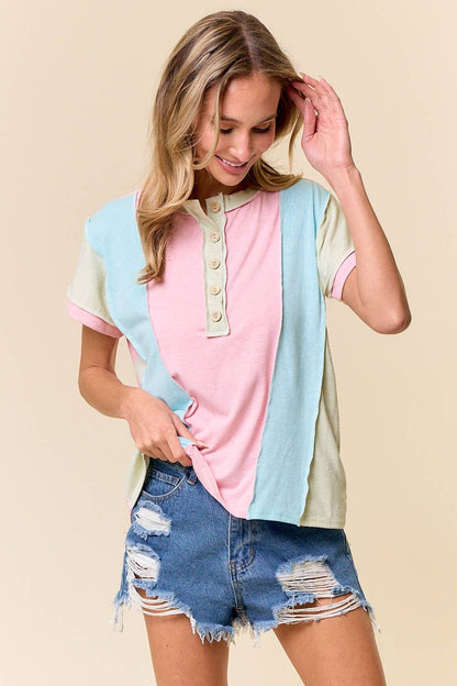 Playful Pastel Top Multi Color