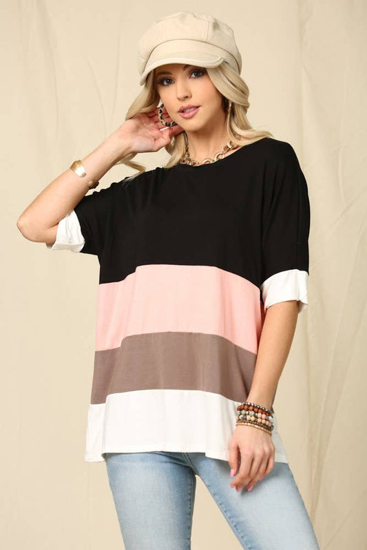 Black Colorblock Tunic