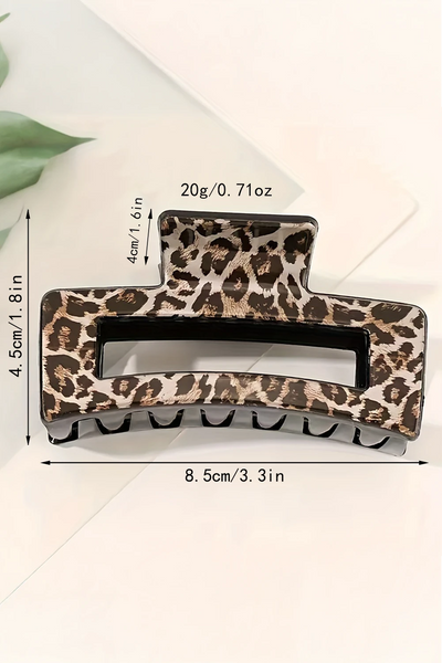 Leopard Print Large Hair Claw Clip
