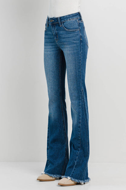 Jelly Jeans Mid Rise Flare with Side Detail*