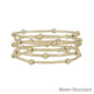 Water Resistant Gold Piping and Beaded Stretch Bracelets