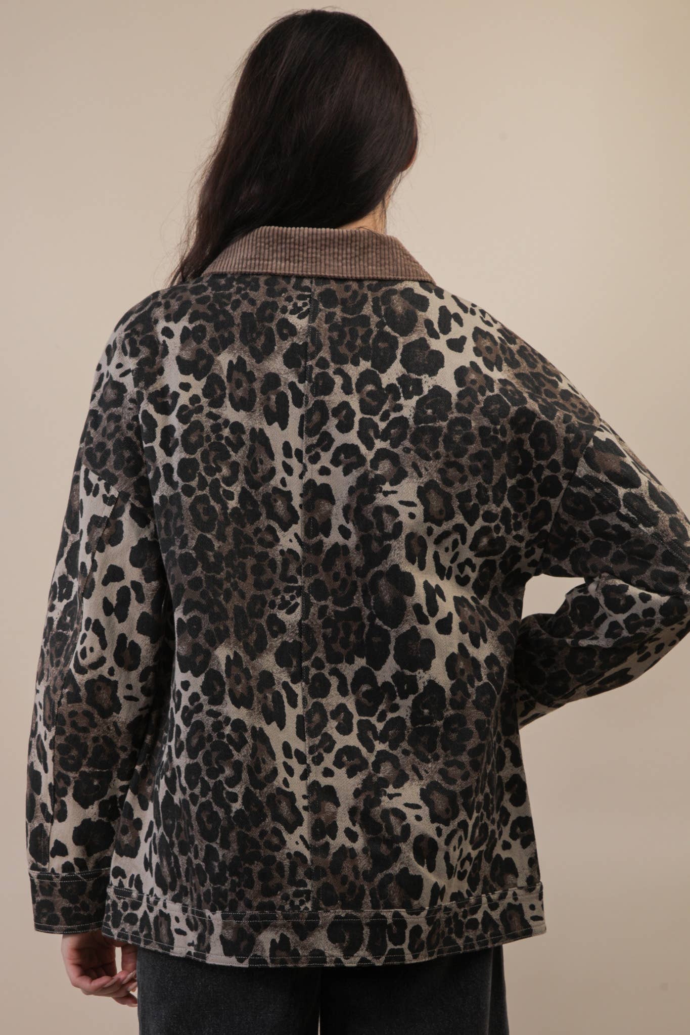 Leopard Twill Cotton Jacket
