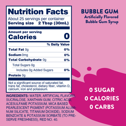 Sugar Free Bubble Gum Syrup