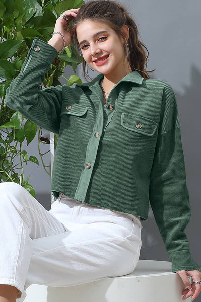 Button Front Shacket
