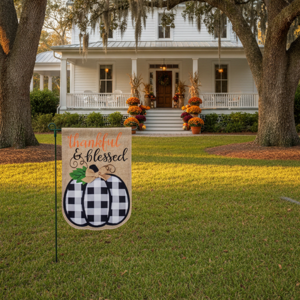 Black and White Buffalo Plaid Pumpkin