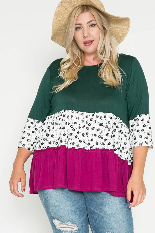 Evergreen and Magenta Tunic