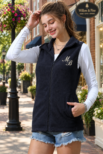 Fleece Vest W/Pockets Zip