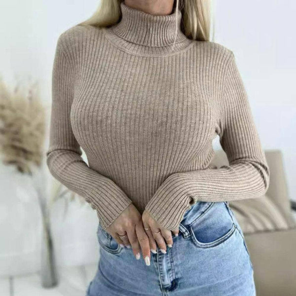Basic Layer Turtleneck Knit Pink