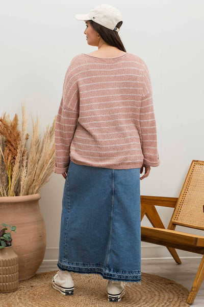 Drop Knit Sweater, Curvy*