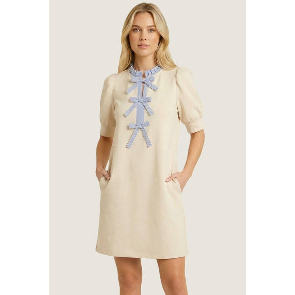 Beige Bowties Dress
