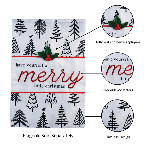 Merry Little Christmas Trees 2-Sided Garden Flag