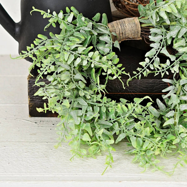 Heart Wreath-Flocked soft touch Fern 14"