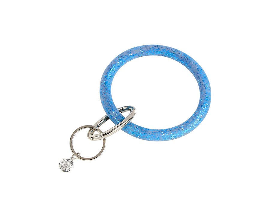 Glitter Silicone Bracelet Key Ring