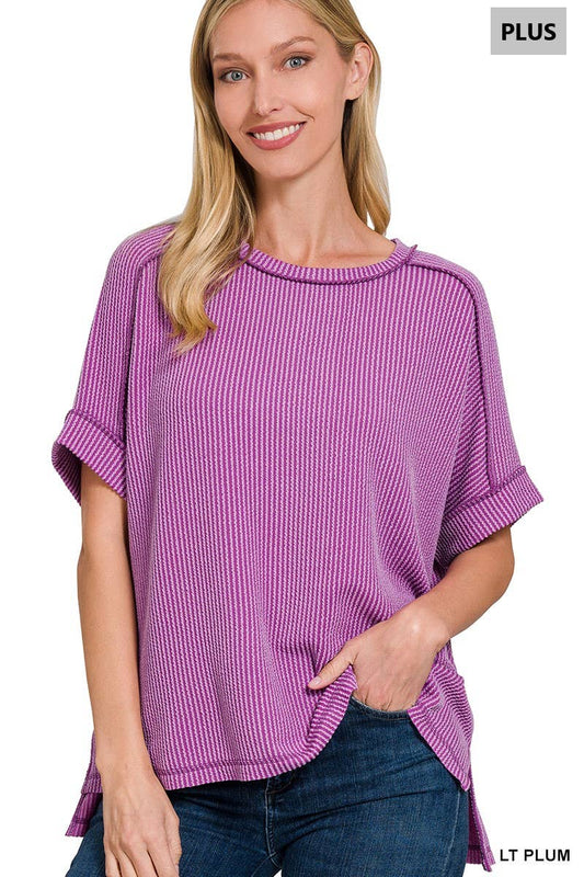 Purple Corded Comfy Tee