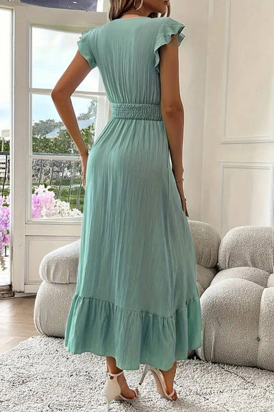 Summer V-Neck Maxi Dress Navy