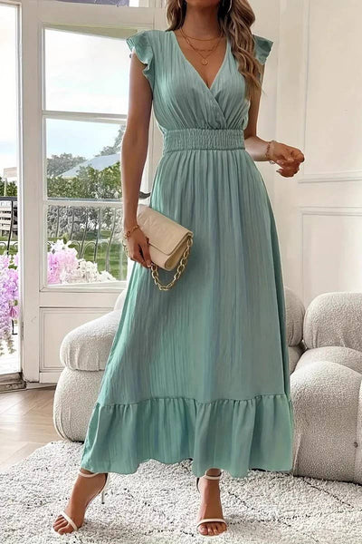 Summer V-Neck Maxi Dress Navy