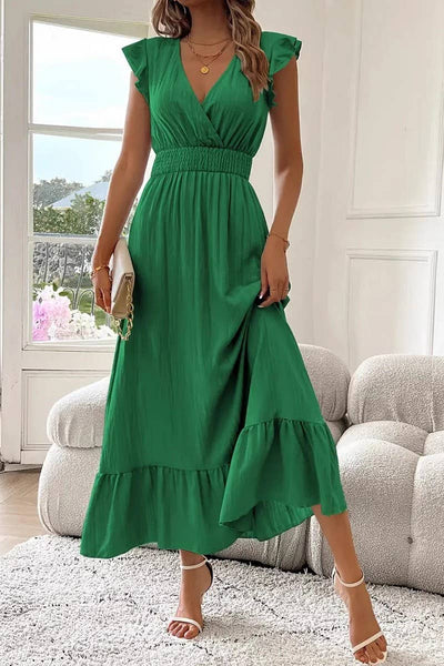 Summer V-Neck Maxi Dress Navy