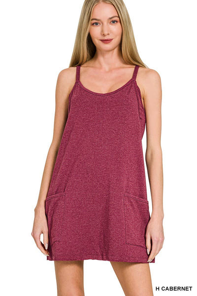 Mini Dress With Built-in Romper Turquoise
