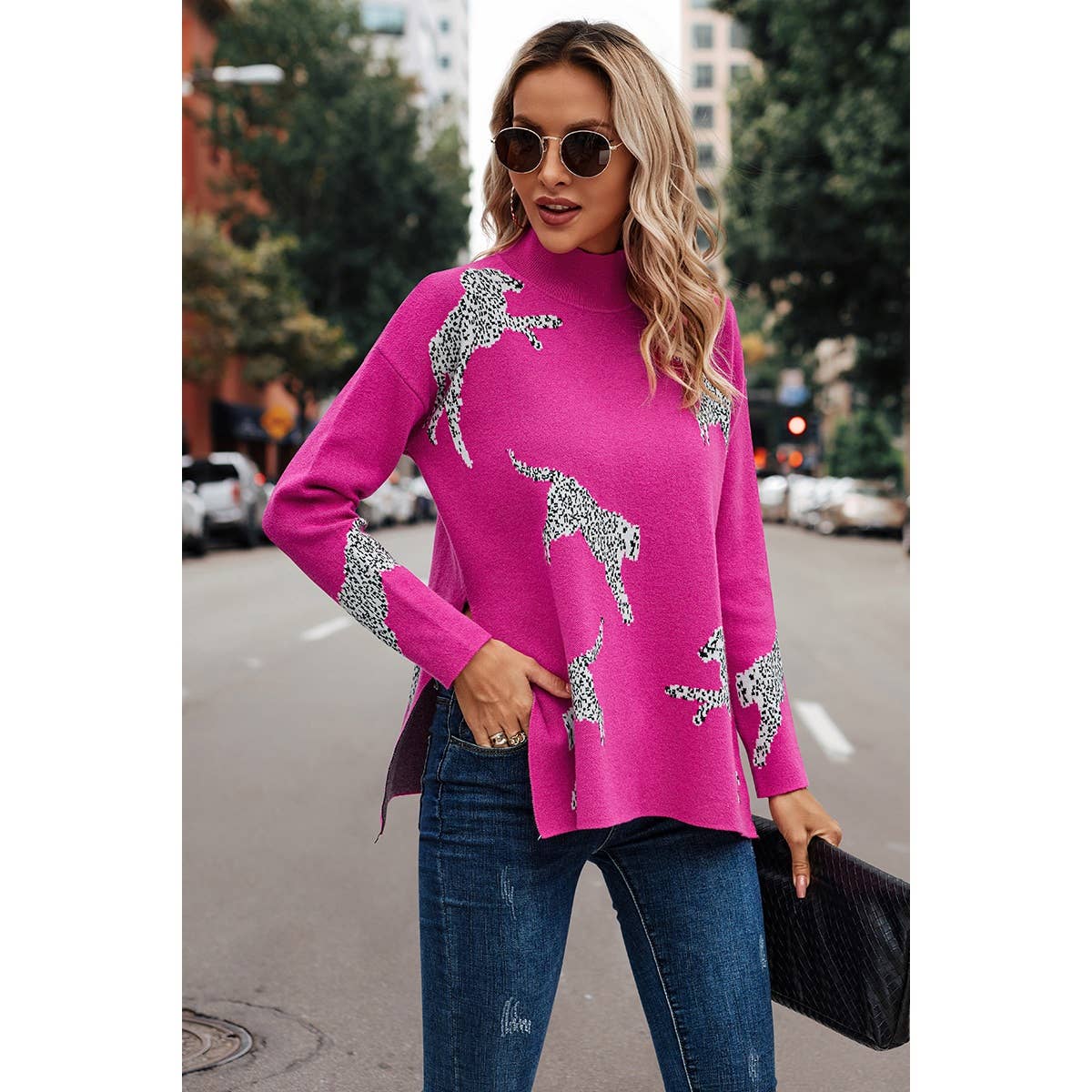 Fuchsia Leopard Sweater