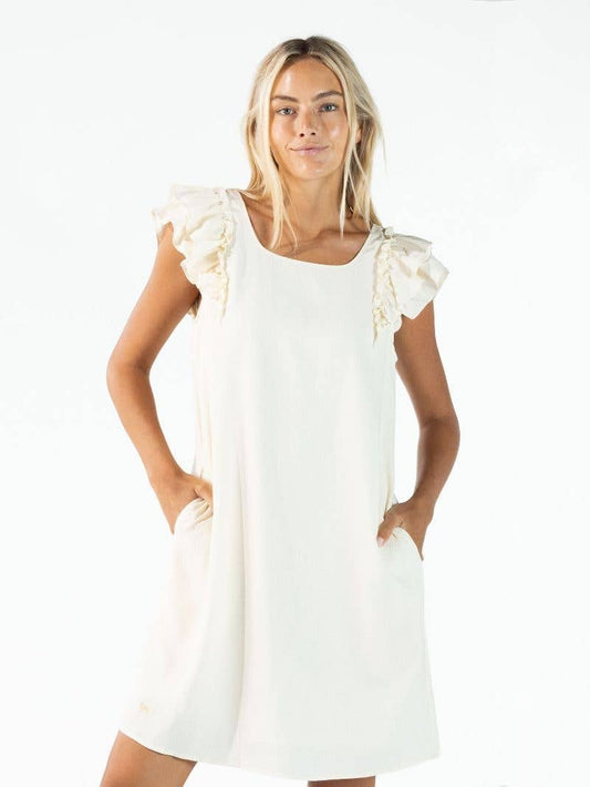 Cream Dress W/Bow Simply Southern