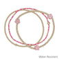 Pink Seed Bead and Flower Stretch Bracelets 3