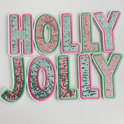 Holly Jolly Sequin Crew Sweatshirt: Pink