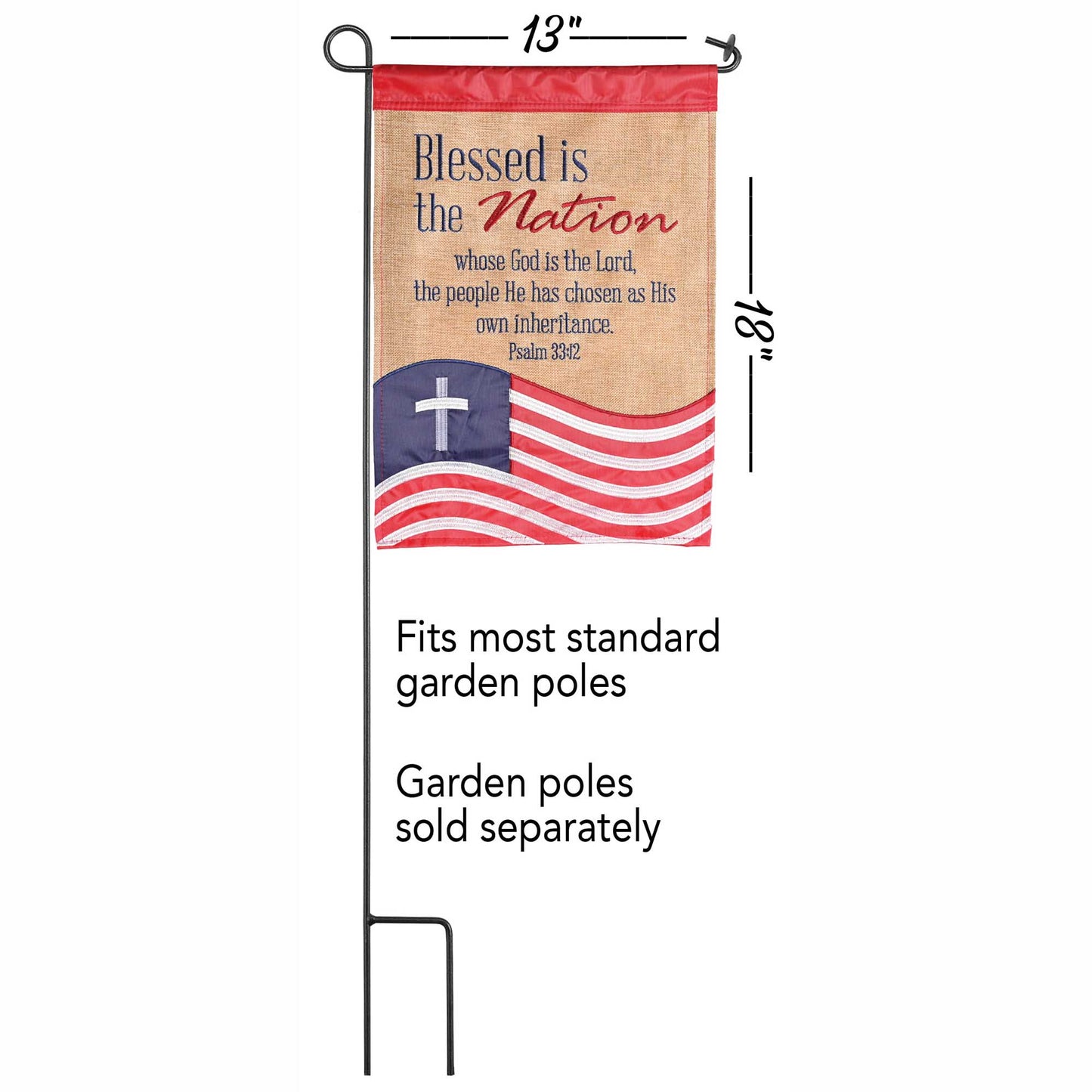 Garden Flag: Applique Blessed Nation