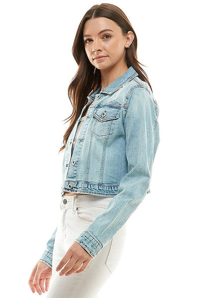 Casual Denim Jacket: LIGHT WASHED