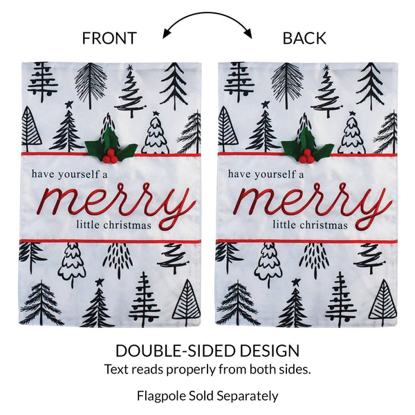 Merry Little Christmas Trees 2-Sided Garden Flag