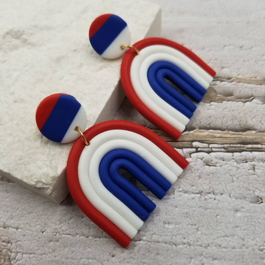 4th of July Clay Earrings
