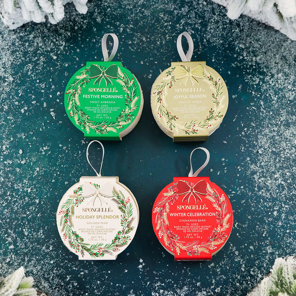Spongellé’s Holiday Wreath Body Buffers