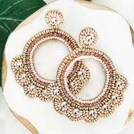 Blush Seed Bead Drop Earrings