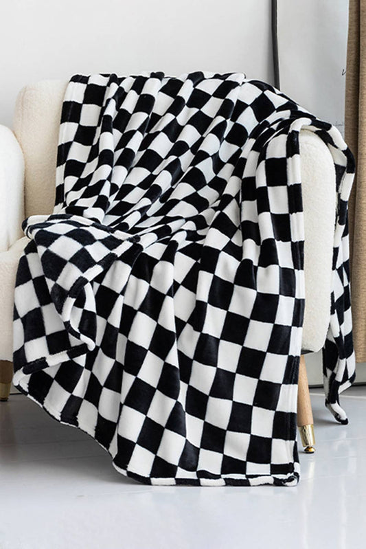 Checkered Print Soft Throw Blanket