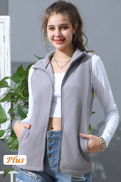 Casual Fleece Vest W/Pockets Teal