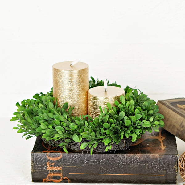 Wreath-Evergreen Boxwood 12"