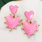 Pink Pearlized Hearts Earrings