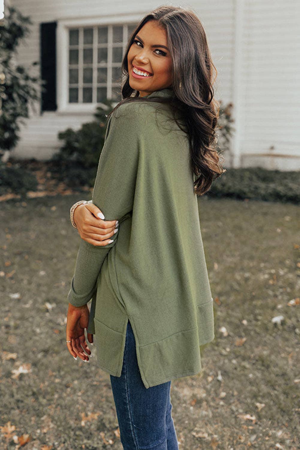 Jungle Green Cowl Neck Tunic*