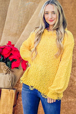 Canary Yellow Popcorn Sweater*