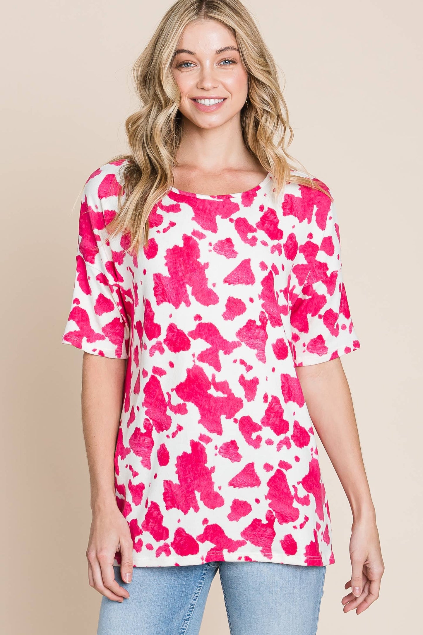 Strawberry Cow Print Top