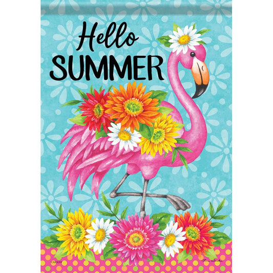 Garden Flag: Flamingo Floral
