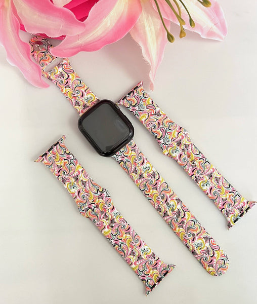 Paisley Printed Silicone Bands Apple Watch: 42/44/45mm