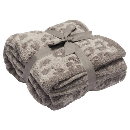 Leopard Knit Ultra-Soft Throw Blanket