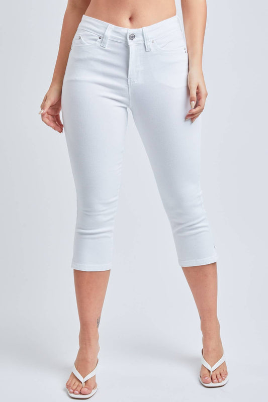 WannaBettaButt 1 Button High-Rise Cropped Jean