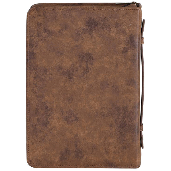 White Dove Bible Case Cross Suede Brown XL