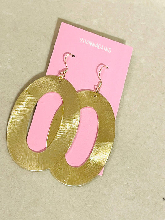 Gold Oval Earrings